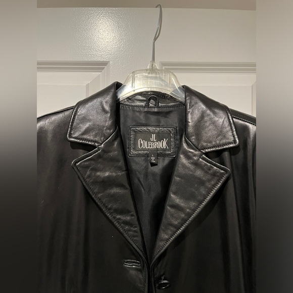Classic Black Leather Blazer Large - Picture 2 of 4